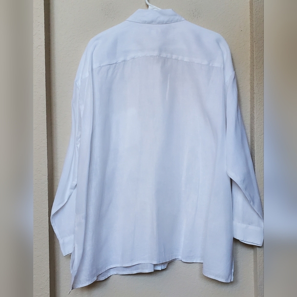 J. Jill 100% Linen Closet Staple White Plus Size Button Down Shirt.  Size 3x - Picture 4 of 6